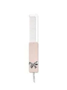 1pc 2-In-1 Foldable Comb & Makeup Mirror, With Y2K Style Silver 3D Bow Decor, Cute Bow Comb With Mirror Keychain, Suitable For Women & Girls As Keychain, Pendant, Portable, Personalized Mirror, Hand-Held Mirror With Lanyard, Tabletop, Fashion Travel Makeup Tool - Multicolor - View 14