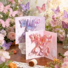 1张8.26英寸*6.29英寸3D立体教师节贺卡，采用耐用优质PET材质，饰以优雅蝴蝶图案，并附赠精美蝴蝶信封，方便您表达真挚祝福，是送给老师和毕业生的完美礼物。 - 單件 - 查看 2