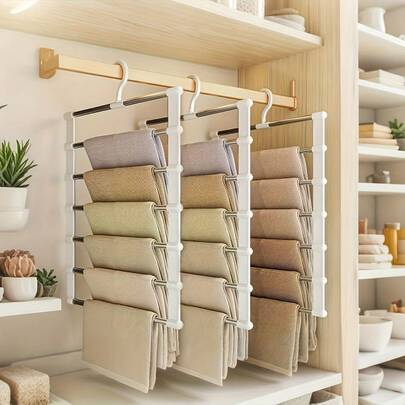 Multi-Layer Multi-Function Pants Hanger, Foldable Pants Clip, Household Pants Rack, Seamless Non-Slip Pants Storage Organizer