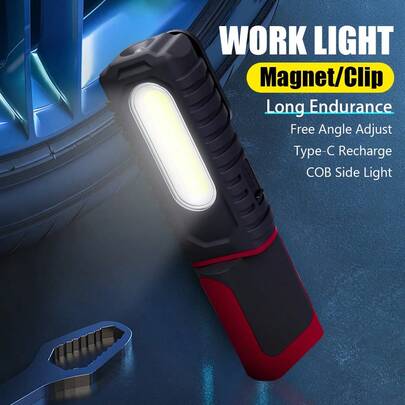 1 pieza Luz de trabajo multiusos ajustable - Ángulo libre de 360°+180°, Gancho y montaje magnético, Ideal para varios escenarios