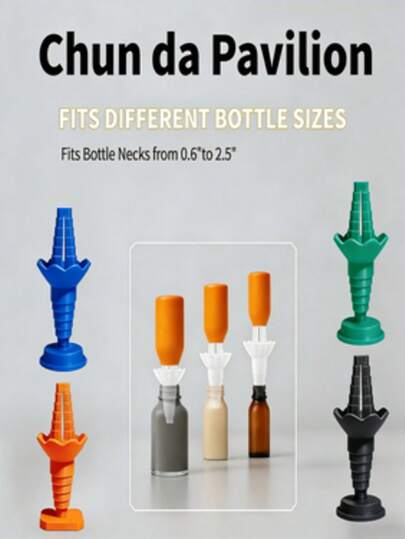 One Piece Universal Bottle Mouth Emptying Kit - Reusable Liquid Transfer Joint, Equipped With Waste Proof Funnel Adapter, Suitable For Soap, Shampoo, Conditioner, Lotion And Bathroom Use, With Durable Plastic Design