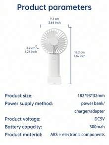 2pcs/Set Handheld Mini USB Rechargeable Fan With Phone Holder, Portable Desktop Small Fan, Essential For Festivals - Two White Ones - View 12