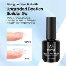 Beetles Top Coat Base Gel & Nail Glue Set-2Pcs No Wipe Top Coat Gel Nail Polish & Base Coat With 9 In 1 Nail Glue Shine Effect Long Lasting Soak Off Uv Light Lamp Diy Nail Gifts For Women & Girls - 2PCS 15ML Clear Builder Gel and Glossy Top Coat - 查看 2