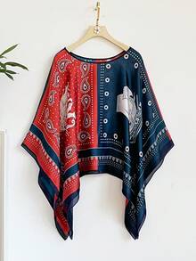 1pc Bohemian Style Paisley Print Chiffon Scarf, Versatile Beach Cover Up, Fashionable Sunscreen Shawl For Daily Wear,Holiday - Multicolor - View 5