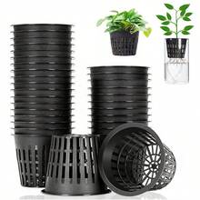 20Pcs Garden Planting Nursery Basket With Mesh Net Planter Hydroponic Cups Vegetable Soilless Slotted Mesh Grow Pots - Round - View 2