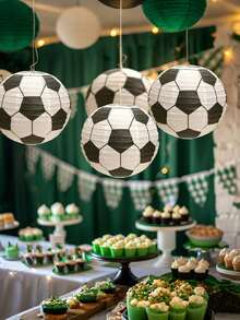 1/3PCS Football Paper Lantern Sports Themed Lampshade For Wedding Holiday Party Hanging DecorHappy Birthday Party Decoration Supplies - View 1
