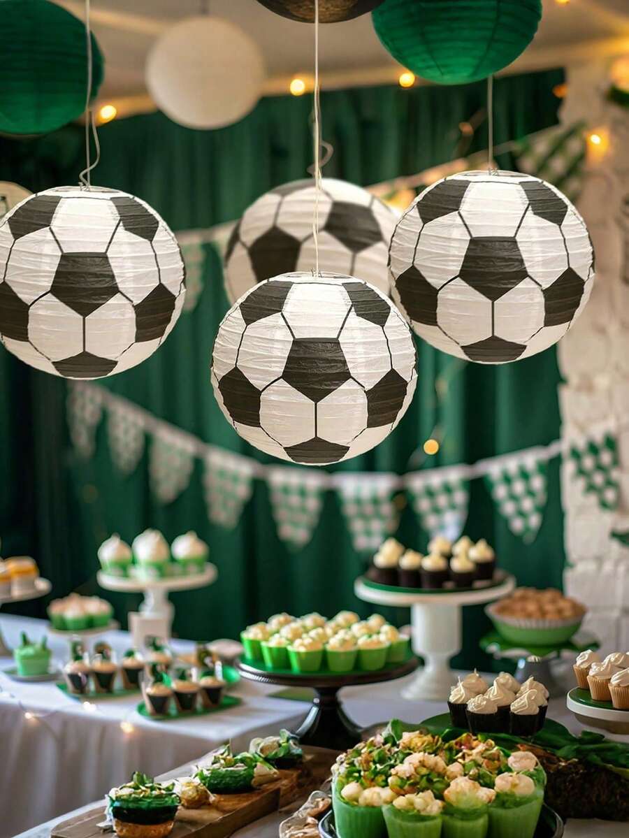 1/3PCS Football Paper Lantern Sports Themed Lampshade For Wedding Holiday Party Hanging DecorHappy Birthday Party Decoration Supplies - View 1