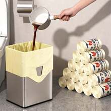 Túi đựng rác dạng áo vest PE dày dặn gấp đôi, thiết kế chống rách với tay cầm tích hợp, dung tích lớn 50*60/42*45cm, thích hợp cho nhà bếp, gia đình và văn phòng, cuộn 50 chiếc, quà tặng Ngày của Mẹ. - A - Xem 3