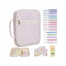 Fabric Bible Cover For Women, Durable Carrying Book Case Church Bag For Biblical Accessories With Handle And Zippered Pocket Backpack, Stationery, Storage, Handbag - 紅色 - 查看 11