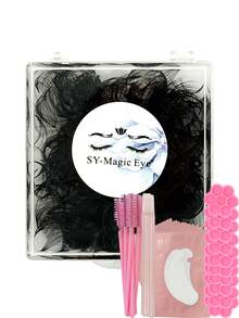 500 sợi/hộp, 16D-18D-20D, độ dày 0.05mm, 8-15mm / Độ dài hỗn hợp, độ cong C/D, nối mi, mi giả, kèm 10 miếng đệm mắt, 10 cọ chải mi, 10 que chỉnh mi, 10 cốc keo, mi dưới, mi nối tự nhiên cho người mới bắt đầu, dễ sử dụng, nhiều độ dài, mi chất lượng cao dùng tại salon và tại nhà. - Xem 45