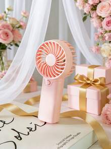 1pc Mini Handheld Electric Fan - Portable Lightweight Battery Powered Quiet Cooling Fan, Suitable For Summer Outdoor, Indoor And Patio Use, Portable Cooling Fan, Fashionable Handle Design - Multicolor - View 15