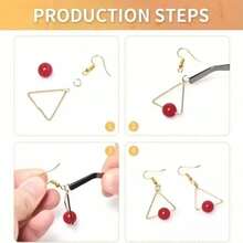 WGRXIRANYKM 100pcs/Box 20x17mm Earring Hooks, DIY Jewelry Making Accessories, Iron Hooks, Earring Wires, Jewelry Supplies - Multicolor - View 6