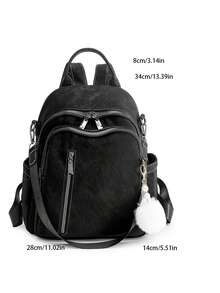 Fashion Women's Travel Backpack, Large Capacity Laptop Backpack, Streetwear Style - Black - View 9