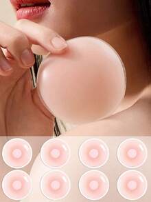 16片装可重复使用硅胶乳贴，裸色，带硅胶提胸胶带，防滑透气无痕乳贴，带包装盒，女士内衣及贴身衣物，户外运动，肤色/浅粉色/提胸，肤色，适合婚礼、吊带背心防下垂、提胸/圆形/花卉图案 - 彩色 - 查看 23