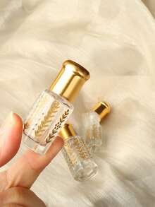 10pcs/Set (10 Packs) Leak-Proof Gold-Plated Embossed Glass Essential Oil Roller Bottle Set, Refillable Smooth Stainless Steel Roller Bottles, Portable Perfume & Cosmetic Refill Bottles, Suitable For Aromatherapy, Travel, Toiletry, Home, Salon, DIY, Birthday & Holiday Gifts - Multicolor - View 6