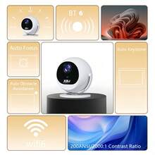 XBJ New Bluetooth 6.0 Mini Projector With Automatic Keystone Correction And Manual Focus – A Handy Smart Projector, Brand New 4K Projector, Android 12.0 Projector, HD 1080p Viewing Experience, Dual Wi-Fi 6 Smart Projector, Projection Ratio 1.2–4 M, Dolby Audio. Ideal For Movies In The Bedroom, Garden, Camping, Beach, Shopping Malls, And Business Meetings. Compact Design For Any Living Space – The Perfect Gift For Movie Fans And Home Theater Enthusiasts. - Phích cắm loại C của EU (220-240V) - Xem 4