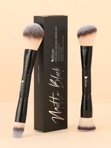 DUcare 2 cọ trang điểm mặt hai đầu: Cọ đánh phấn phủ & tạo khối, Cọ đánh kem nền & tạo chi tiết - Lông cọ sợi tổng hợp, ống đựng bằng nhôm, cán gỗ - Lý tưởng cho gia đình & du lịch, món quà hoàn hảo - màu đen - Xem 7