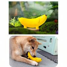 吱吱作响的玩具，乳胶水果香蕉梨鸭咀嚼玩具，适合小型/中型犬 - 彩色 - 查看 3