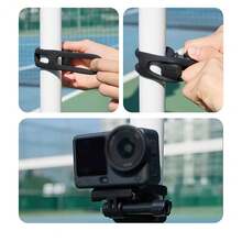Llano 360° 柔性相机背带三脚架支架，兼容 Action 6/5/Pro/4/3、Hero 13/12/11、AKASO、Osmo Nano Pocket，可安装在自行车、摩托车车把、防滚架夹具上 - 黑色-MT009 - 查看 9