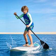 Traje de baño infantil de secado rápido con estampado de dinosaurios de dibujos animados, tallas grandes, protección UV, ropa deportiva de playa, estilo retro informal para niños. - 11-12 años - Ver 8