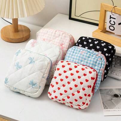 Minimalist Mini Pad Pouch, Sanitary Pad Bag, Tampon Bag, Sanitary Pad Storage Bag, Sanitary Pad Organizer, Girls Tampon Organizer, Women Cosmetic Bag, Coin Purse, Makeup Bag, Tampon Storage Bag, Underwear Storage Bag, Tampon Storage Bag, Menstrual Cup Storage Bag, Reusable, Waterproof, Travel, Dorm, Home, Bathroom Storage Bag, Back To School Supplies