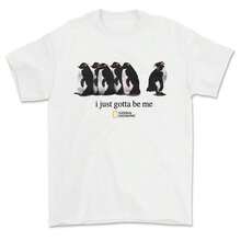 [100% Cotton] I Just Gotta Be Me National Geographic Penguin Print Shirt, Retro Streetwear Tropical, Casual Round Neck Short Sleeve Pullover Tops For Spring / Summer / Fall, Gifts Suitable For Him, Her,-Unisex Women & Men's Campus Daily Wear,Summer Outfits For Women,Vacation Outfits Women,Summer Clothes,Spring Outfits For Women,Summer Tops,Festival Outfits,Easter Outfit Women - 黑色 - 查看 7
