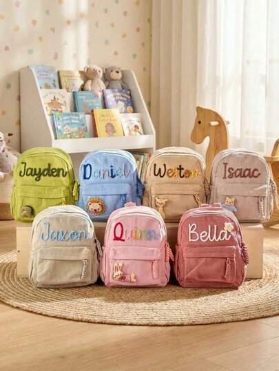 Customizable Cute Toddler Backpack - Can Print Name, Multifunction Colorful Kindergarten Schoolbag, Interesting Gift For Son Or Daughter
