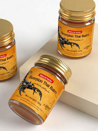50g Thai Black Scorpion Ointment, Thai Herbal Soft Ointment, Made With Natural Ingredients, Low Allergenicity, Silky Texture, Melts On Skin Contact, Non-Greasy, Rapid Absorption, Convenient To Carry, Suitable For Multiple Body Parts, Outdoor Activities, Indoor, Travel, Business Trips And Leisure Travel.