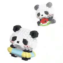 1pc Cartoon Panda Bead Assembly Building Block Toy - Random Style - Panda Series Interlocking Small Bead Building Blocks Cute Cartoon Animal Model Assembly Toy Creative Gift Desktop Decor - Multicolor - View 7