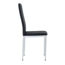 Set Of 4 White Dining Chairs, Diamond Pattern Faux Leather Upholstery, Metal Legs, Modern Style For Kitchen, Living Room, Cafe And Home Office. - Black - View 6