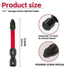Bộ mũi vít PZ2 10/20 chi tiết, kích thước tiêu chuẩn 50mm, phù hợp với máy khoan động lực, chất liệu thép hợp kim S2 cấp công nghiệp cho mô-men xoắn cao và khả năng chống mài mòn, thiết kế từ tính mạnh mẽ giúp giữ chặt ốc vít, thông số kỹ thuật Pozidriv chính xác đáp ứng nhiều nhu cầu khác nhau như lắp đặt và sửa chữa đồ nội thất. - Nhiều màu - Xem 2
