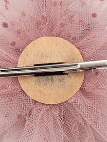 1pc Light Pink Floral Mesh Headpiece With Headband And Hair Clip, Suitable For Weddings, Tea Parties, Kentucky Derby And Other Occasions, Can Be Used As Headpiece, Gift, Hair Accessory, Evening Wear - Dusty Pink - View 3