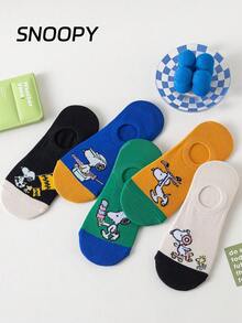 5/1 Pair SNOOPY Ankle Socks, Non-Slip Hidden Socks, Thin Shallow Mouth Socks For Summer - Multicolor - View 4