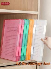 1pc A4 Plastic PP File Box, Suitable For Students, Multi-Layer Portable Double-Layer Data File Box, Subject Classification Account, Work, Exam Use, Waterproof Contract Storage Box, Back To School Student Supplies, With Instructions, ID Card Classification Storage Box, Back To School Essential, Office Essential, Applicable For Students, Office Workers, Finance Personnel - A - View 13