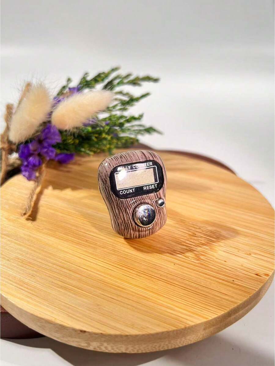 Wooden Grain Ring Tally Counter, Electronic Counter, Visible Counter, Button Style Mini Handheld Counter - Multicolor - View 1