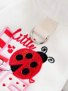 PETCIRCLE 1pc Pet Clothes, Dog Cat Outfit For Poodle, Teddy, Small Dogs & Cats, Casual Stylish Cute Cozy Warm Heart Ladybug Valentine Sweatshirt - White - View 8