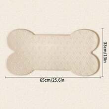 1PC Bone Shape Non-Slip Silicone Pet Placemat, Raised Edge Pet Feeding Tray For Food And Water, Anti-Spill Feed Mat For Small Medium Dogs And Cats, Easy Clean Purable Bowl Mat - Beige-m - View 12