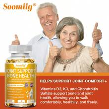 Vitamin D3 And K2 Softgels - A Joint And Bone Health Support Supplement For Men And Women - Contains Chondroitin, Hydrolyzed Collagen, And MSM - 120 Softgels - 1瓶 - 查看 7