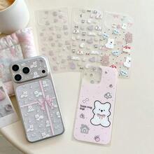 Cartoon Phone Back Film For IPhone 16 Pro/17 Pro/16 Pro Max/17 Pro Max Series, Matte Texture, PET Material Anti-Scratch Anti-Slip, Cute Bear Pattern, Suitable As Birthday/Holiday Gift For Girlfriend - MultiWarna - View 6