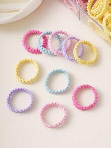 Bộ 20/50/100 chiếc dây buộc tóc co giãn họa tiết hoa màu Macaron, kiểu dáng tối giản ngọt ngào, độ đàn hồi cao và bền chắc, phù hợp để buộc tóc đuôi ngựa, búi tóc và tết tóc hàng ngày. - Nhiều màu - Xem 4