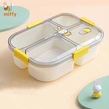 Miffy 4-Compartment Bento Lunch Box, Official Authorized Divided Meal Container For Students, Children And Adults, Cute Cartoon Plastic Lunch Box With 4 Locks, Leak-Proof, Microwave , School, Work, Picnic, Japanese Style Portable Meal Box With Transparent Lid, Heat-Resistant Divided Meal Box, Lightweight And Stackable, 2026 Popular Aesthetic Back To School Essential Gift For Girls And Boys - Multicolor - View 13