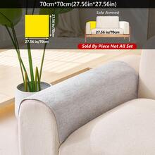 1pc Solid Color Faux Wool Sofa Cushion, Non-Slip All Season, Minimalist Style. Suitable For Living Room Slouchy Home Decor, Machine Washable Sofa Cover, Anti-Pet Scratch, High-Quality Feel. - Light Grey - View 12