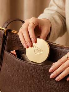 Prada Small Gold Folding Round Mirror - Gold - View 8