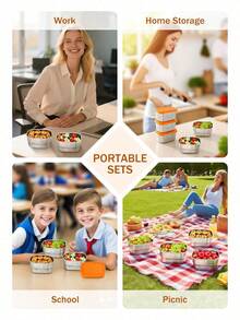 Meoky 3pcs 8oz Stainless Steel Snack Containers With Silicone Lids, Leak-Proof Small Food Storage Boxes, Reusable Metal Lunch Boxes For Snacks, Meal Prep, Travel & Picnic - Orange*3-piece Set - View 8