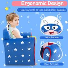 COSTWAY Kids Armchair With Soft Cushion And Cute Pattern, Blue - Blue - View 5