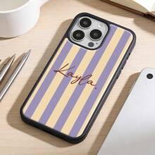 Customized Minimalist Fresh Solid Color Name Letter Color 2-In-1 Glossy Protective Hard Phone Case Cover Compatible With Iphone 11/12/13/14/15/16 17 Pro Max - Multicolor - View 5