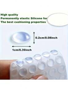 100/200 piezas Almohadillas amortiguadoras transparentes y duraderas de alta calidad para puertas de gabinete, Almohadillas de cojín transparentes premium, Almohadillas suaves autoadhesivas adecuadas para puertas de gabinete, cajones, superficies de vidrio, marcos de fotos y muebles pequeños - A - Ver 5