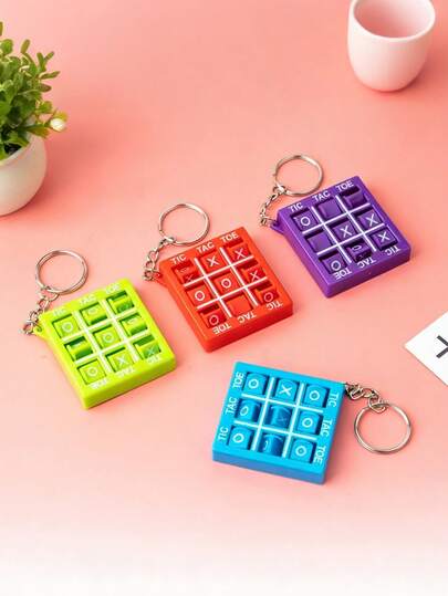 Llavero de Tres en Raya en miniatura, juguete antiestrés para adolescentes