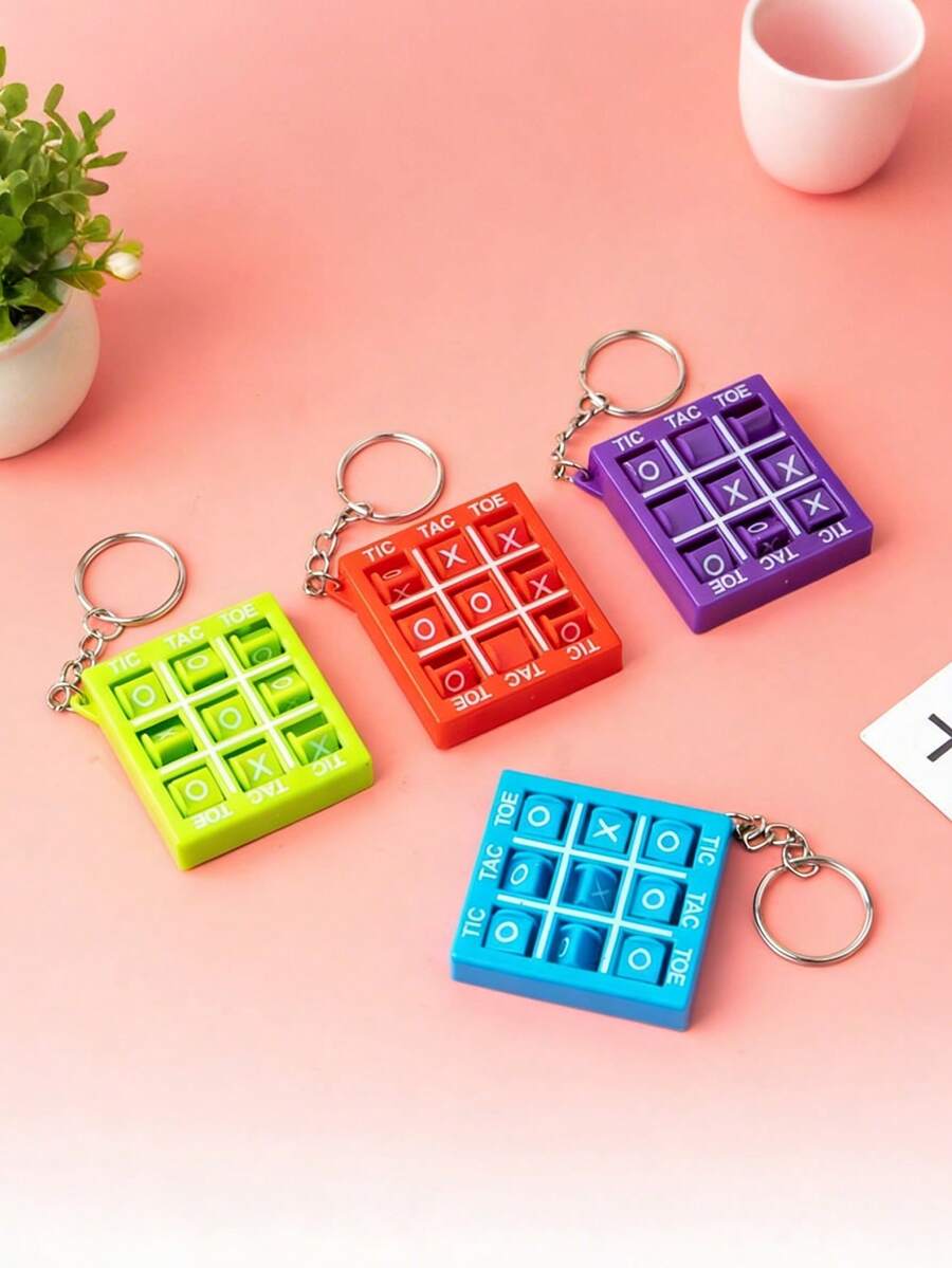 迷你井字棋钥匙扣，青少年减压玩具 - 彩色 - 查看 1