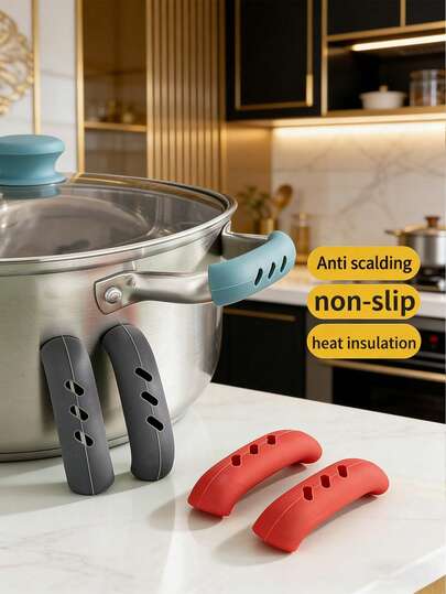 Cubierta resistente al calor para el mango de la olla - ¡Protege tus manos de las quemaduras! Accesorios para electrodomésticos de cocina, herramientas pequeñas, suministros de cocina, utensilios de cocina